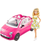 Barbie Fiat 500 nukella - vaaleanpunainen