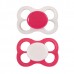 2 kpl tutteja (silikoni) 0-6kk, vaaleanpunainen/valkoinen