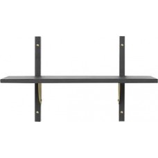 Sektorihylly, yksittäinen / kapea - musta saarni / messinki Sektorihylly, yksittäinen / kapea - musta saarni / messinki