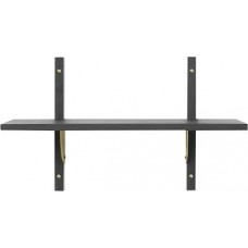 Sektorihylly, yksi / leveä - musta saarni / messinki Sektorihylly, yksi / leveä - musta saarni / messinki