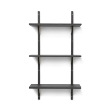 Sektorihylly, kolminkertainen - musta saarni / messinki (54 cm) Sektorihylly, kolminkertainen - musta saarni / messinki (54 cm)