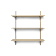 Sektorihylly, kolminkertainen / leveä - tammi / musta messinki (87 cm) Sektorihylly, kolminkertainen / leveä - tammi / musta messinki (87 cm)