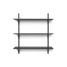 Sektorihylly, kolminkertainen / leveä - musta saarni / musta messinki (87 cm) Sektorihylly, kolminkertainen / leveä - musta saarni / musta messinki (87 cm)