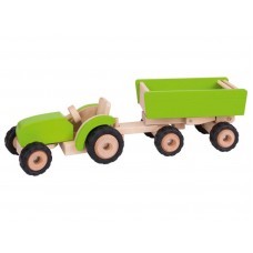 Traktori perävaunulla - vihreä