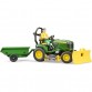 Bruder Bworld John Deere -ruohotraktori perävaunulla 62104