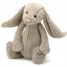 Jellycat röyhkeä kani 36cm - beige