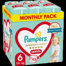 PAMPERS Premium PANTS MTH vaipat koko 6 (15-25kg) 93kpl