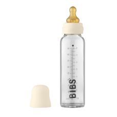 BIBS Baby Glass Bottle Täydellinen setti Latex 225ml Ivory